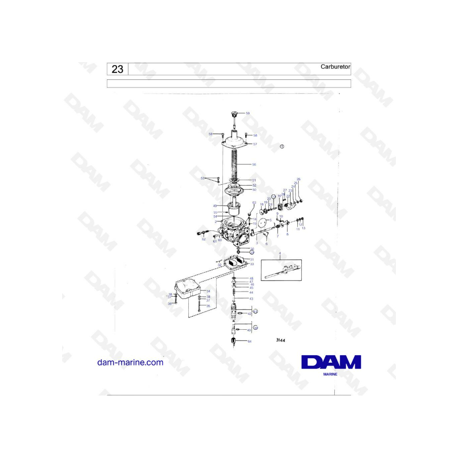 Volvo Penta AQ115 - Carburador