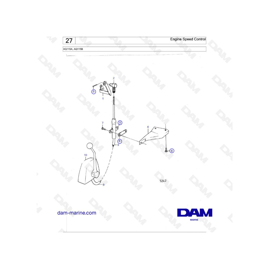 Volvo Penta AQ115 - Control de velocidad del motor