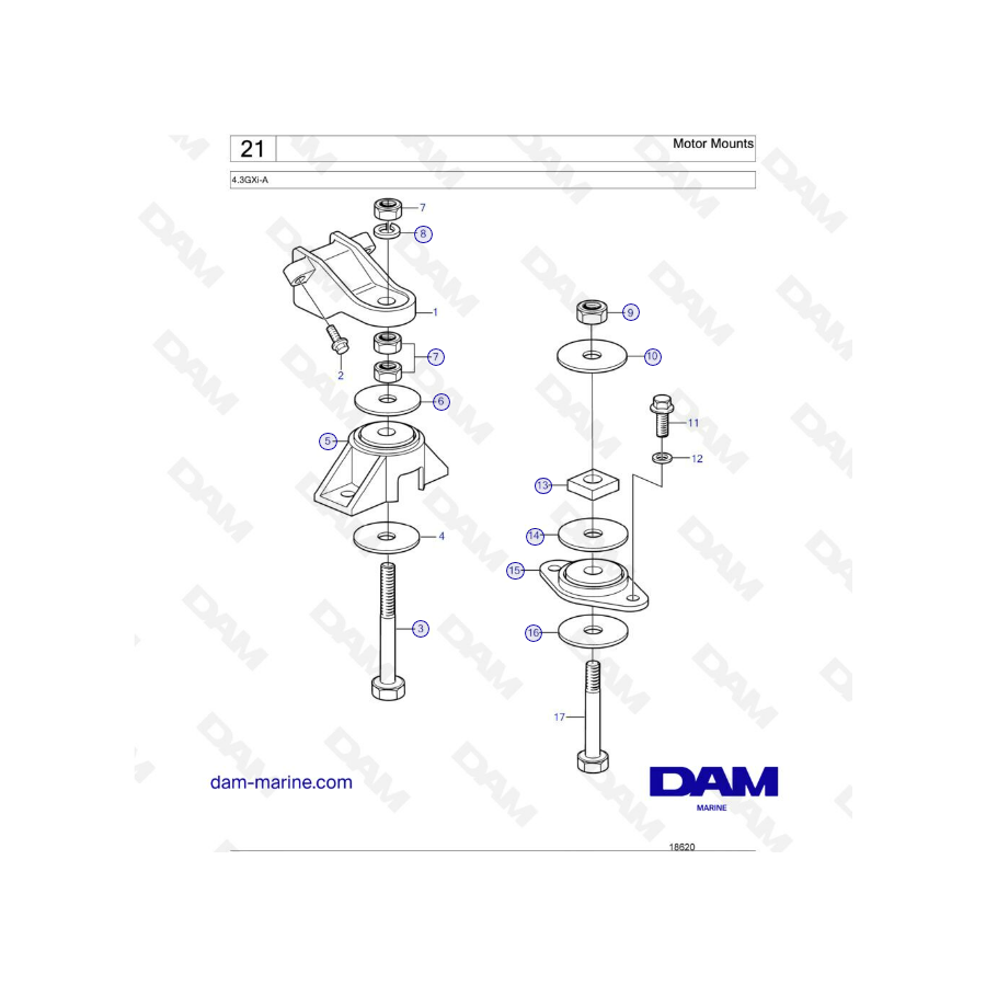 Volvo Penta 4.3L GXI - Motor mounts