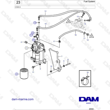 Volvo Penta 4.3L GXI - Fuel system - DAM Marine