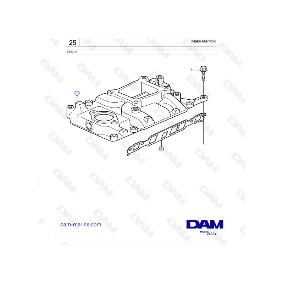 Volvo Penta 4.3L GXI - Colector de admisión