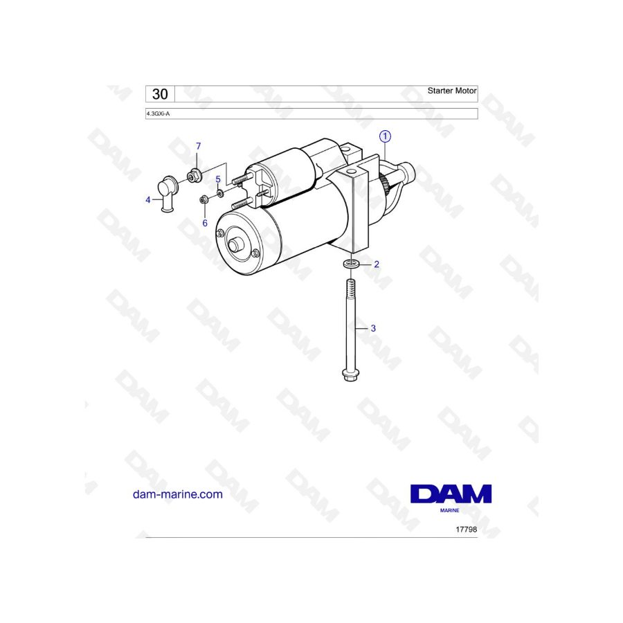 Volvo Penta 4.3L GXI - Motor de arranque