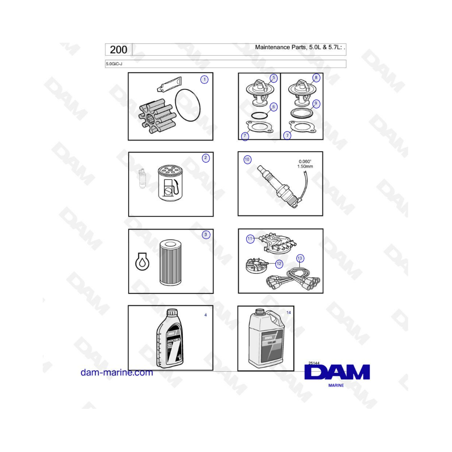 Volvo Penta 5.0L GI - Maintenance parts