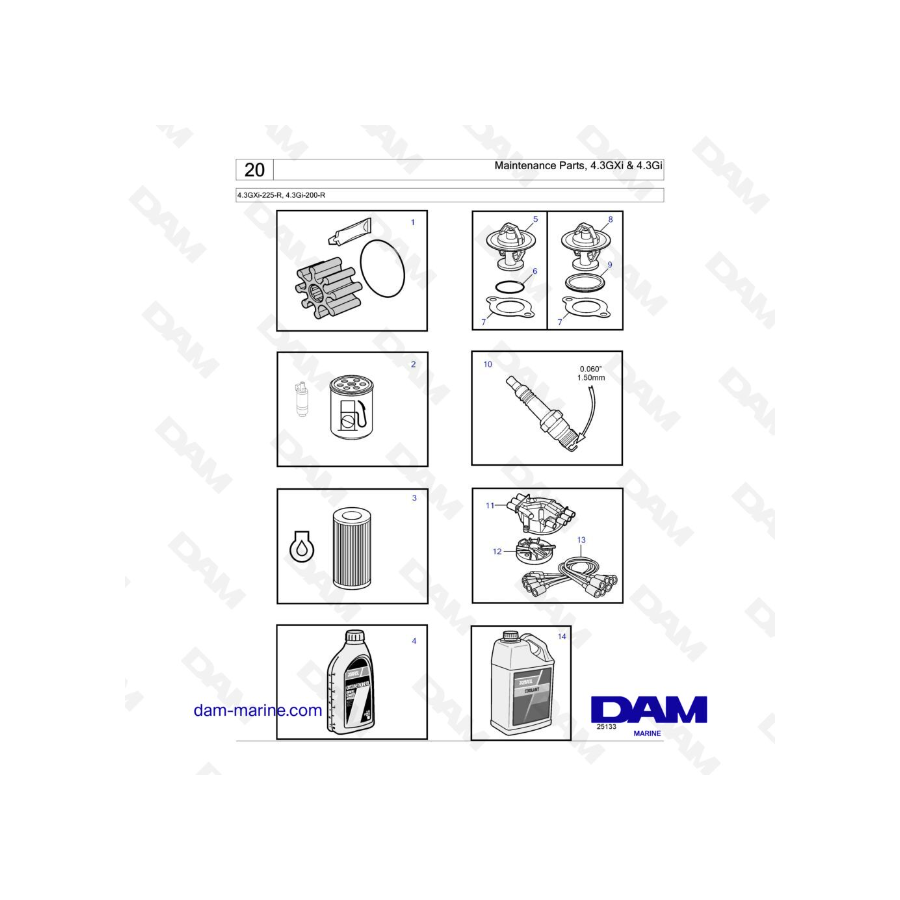 Volvo Penta 4.3L GI - Maintenance parts