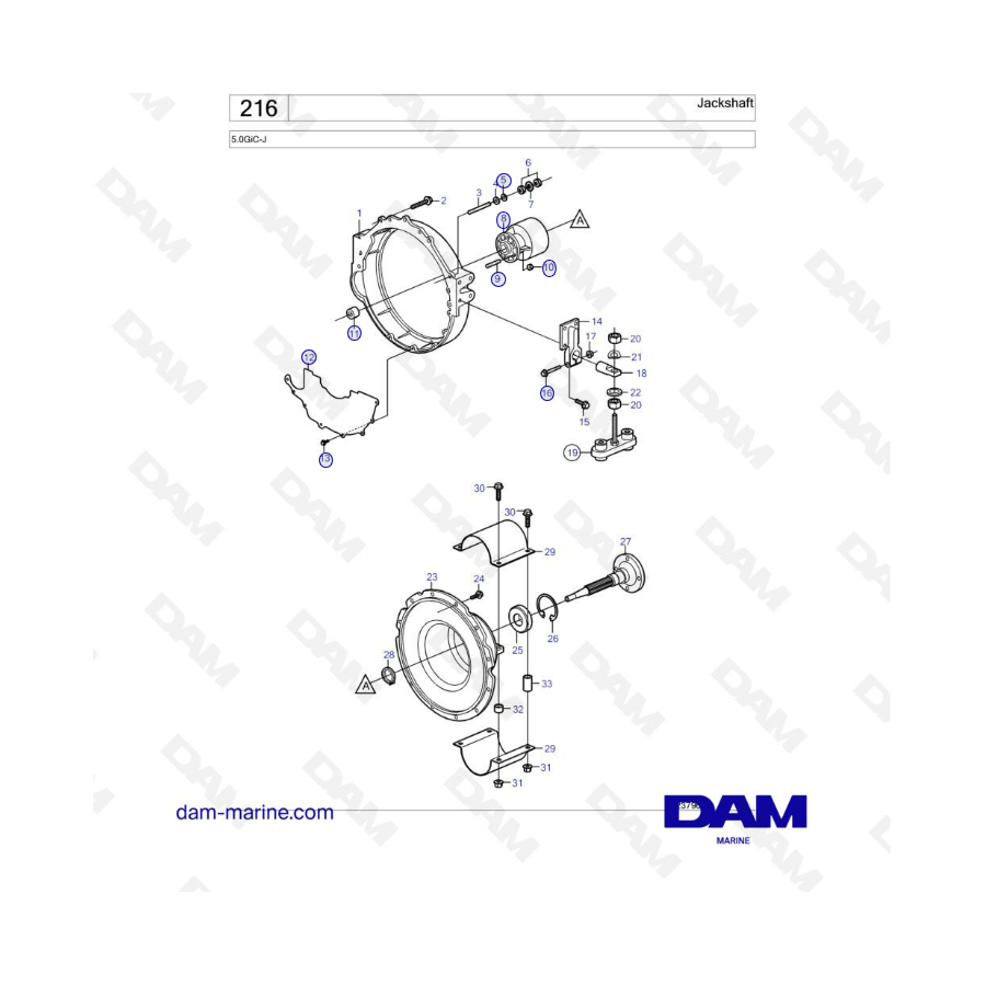 Volvo Penta 5.0L GI - Eje secundario