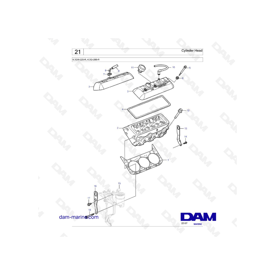 Volvo Penta 4.3L GI-Cylinder Head