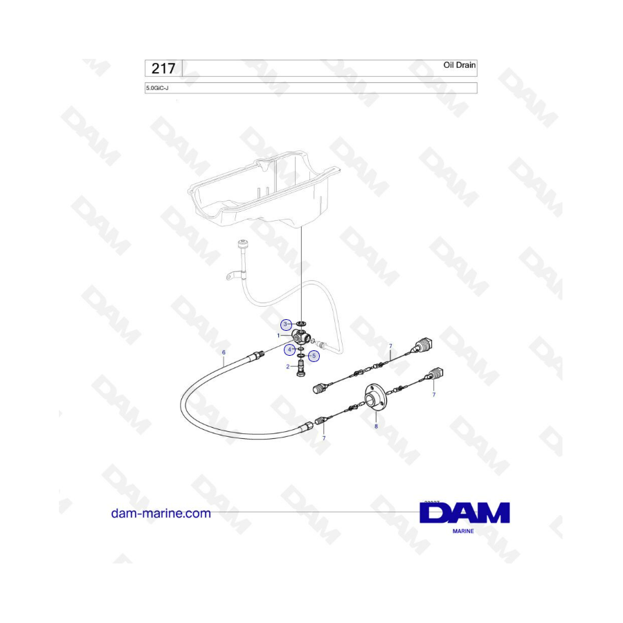 Volvo Penta 5.0L GI - Drenaje de aceite