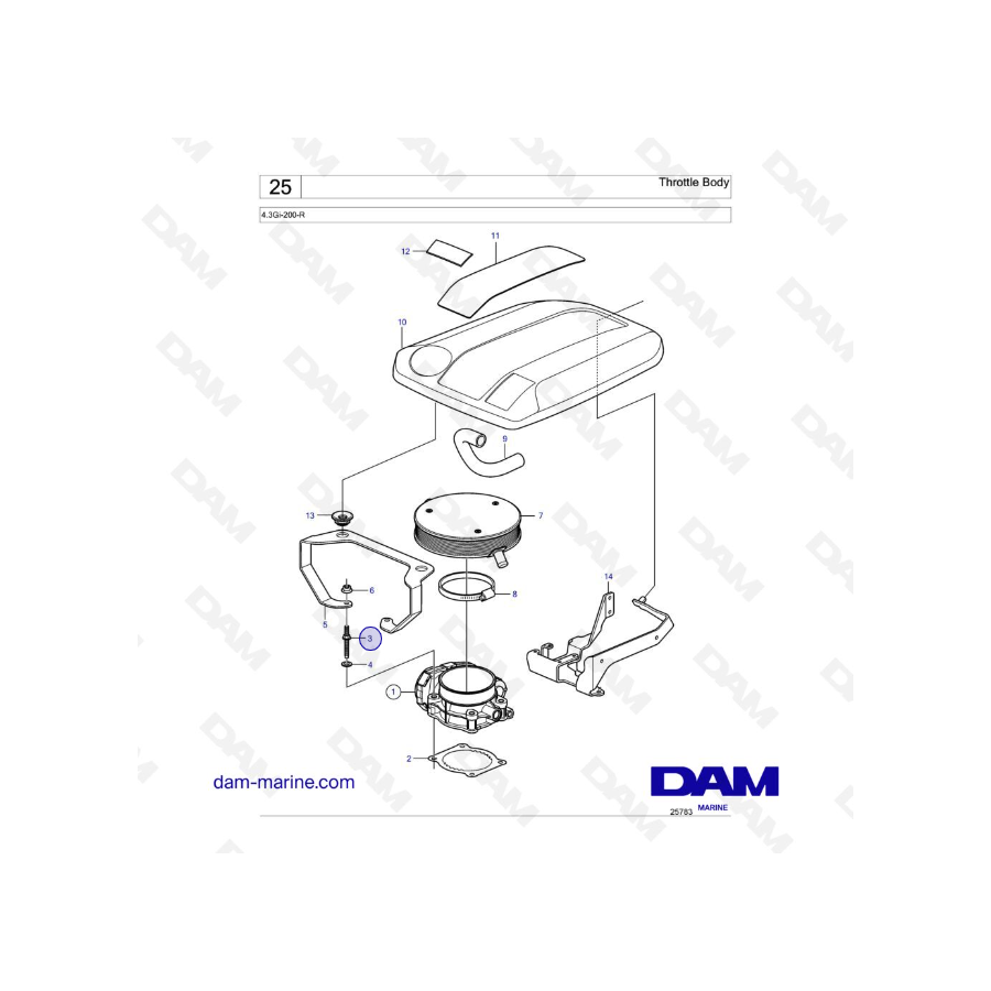 Volvo Penta 4.3L GI - Cuerpo del acelerador