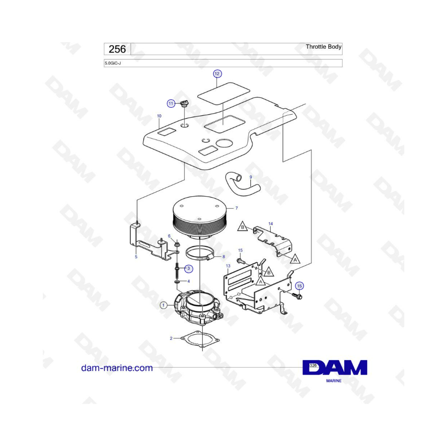 Volvo Penta 5.0L GI - Throttle body