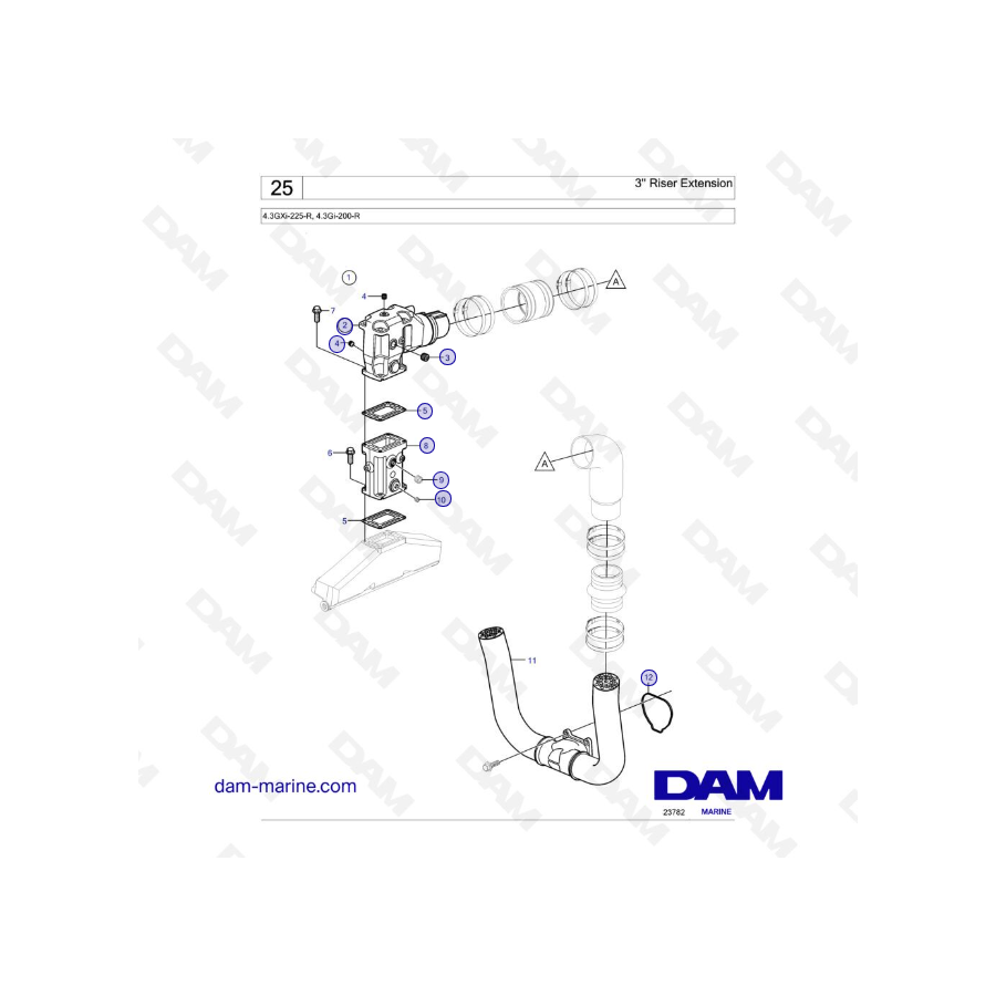 Volvo Penta 4.3L GI - 3 Riser Extension