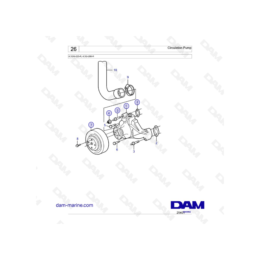 Volvo Penta 4.3L GI - Bomba de circulación