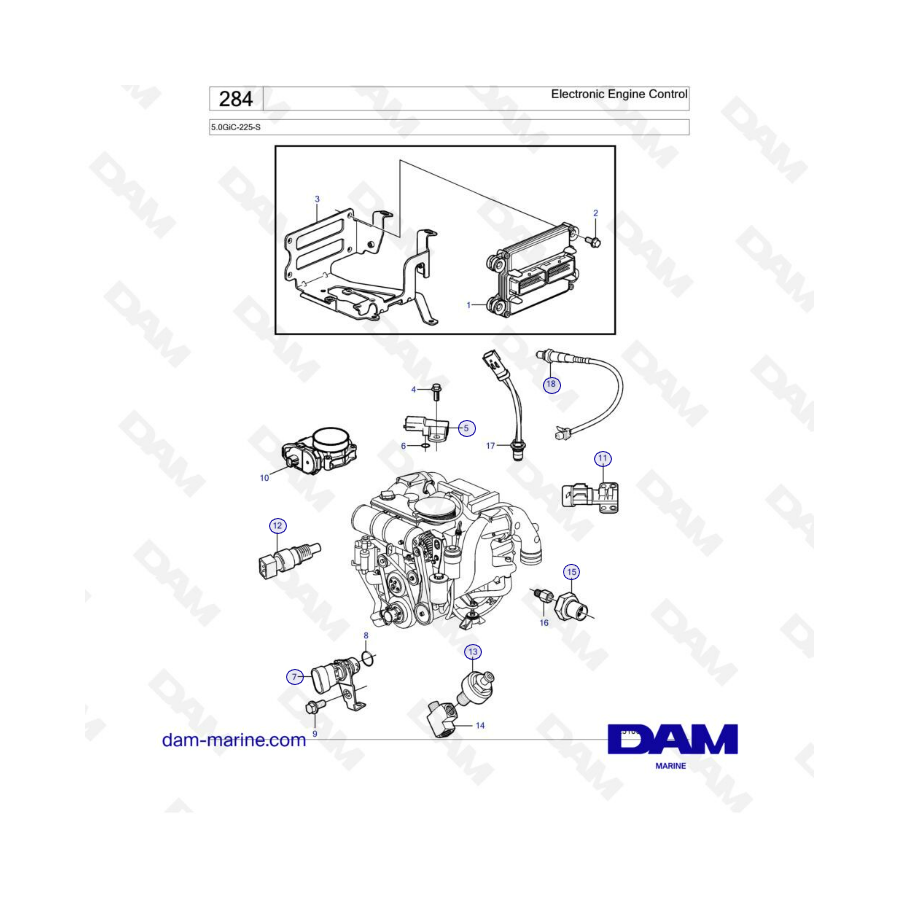 Volvo Penta 5.0L GI - Control electrónico del motor