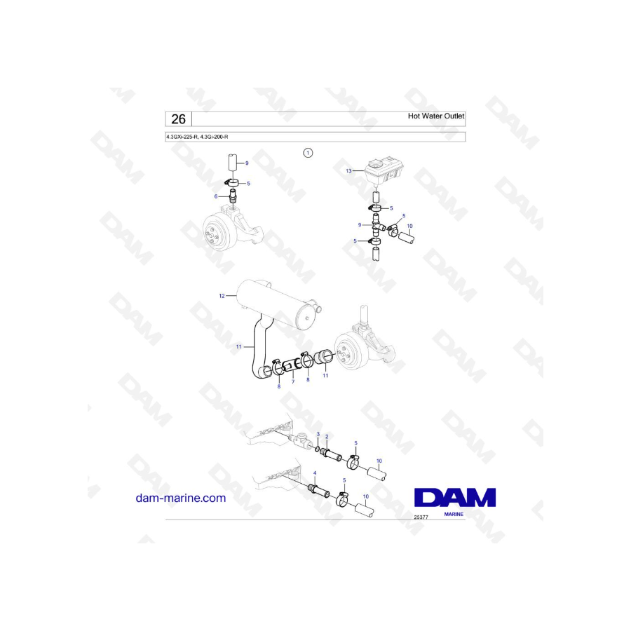 Volvo Penta 4.3L GI - Hot Water Outlet