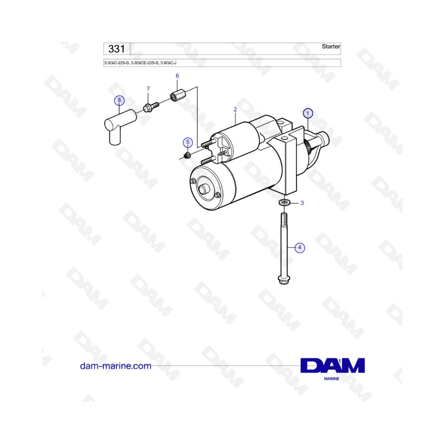 Volvo Penta 5.0L GI - Démarreur