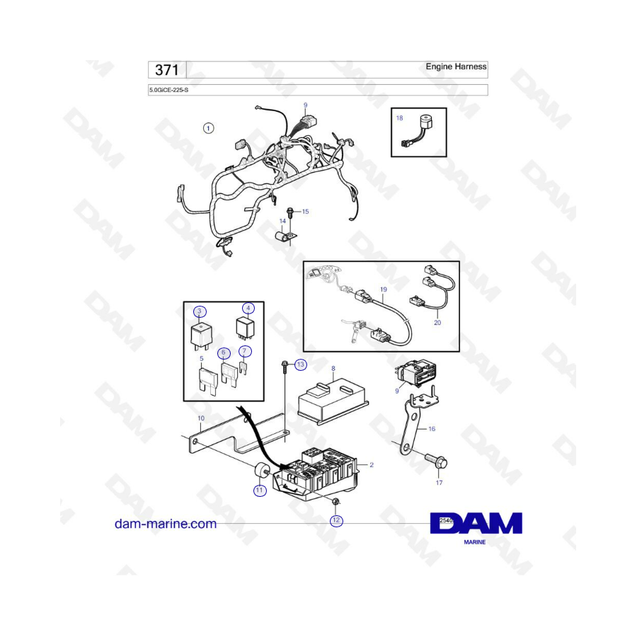 Volvo Penta 5.0L GI - Engine harness