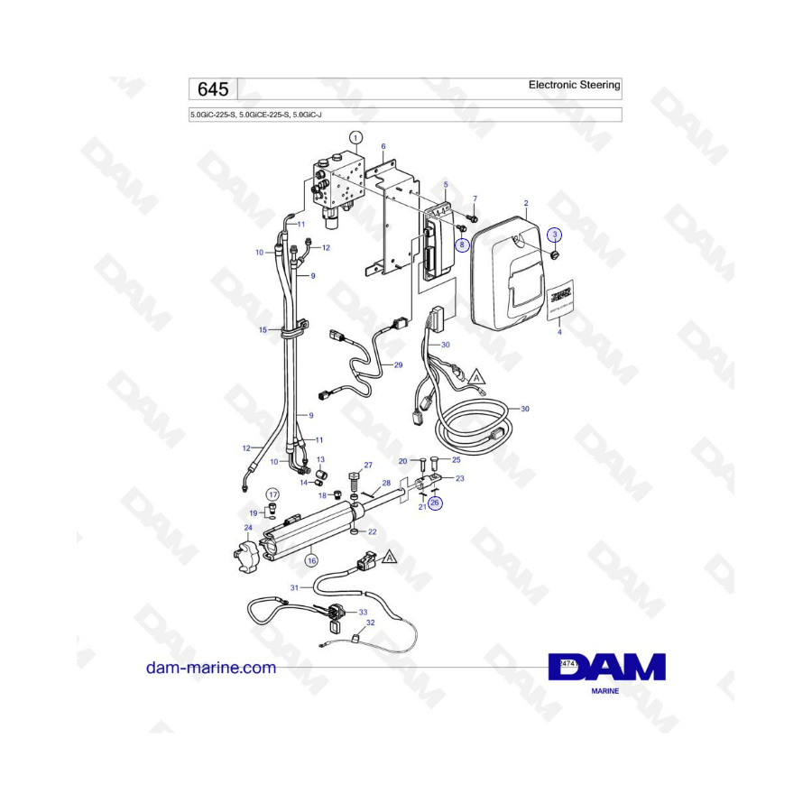 Volvo Penta 5.0L GI - Electronic steering