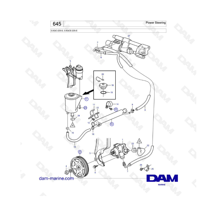 Volvo Penta 5.0L GI - Dirección asistida