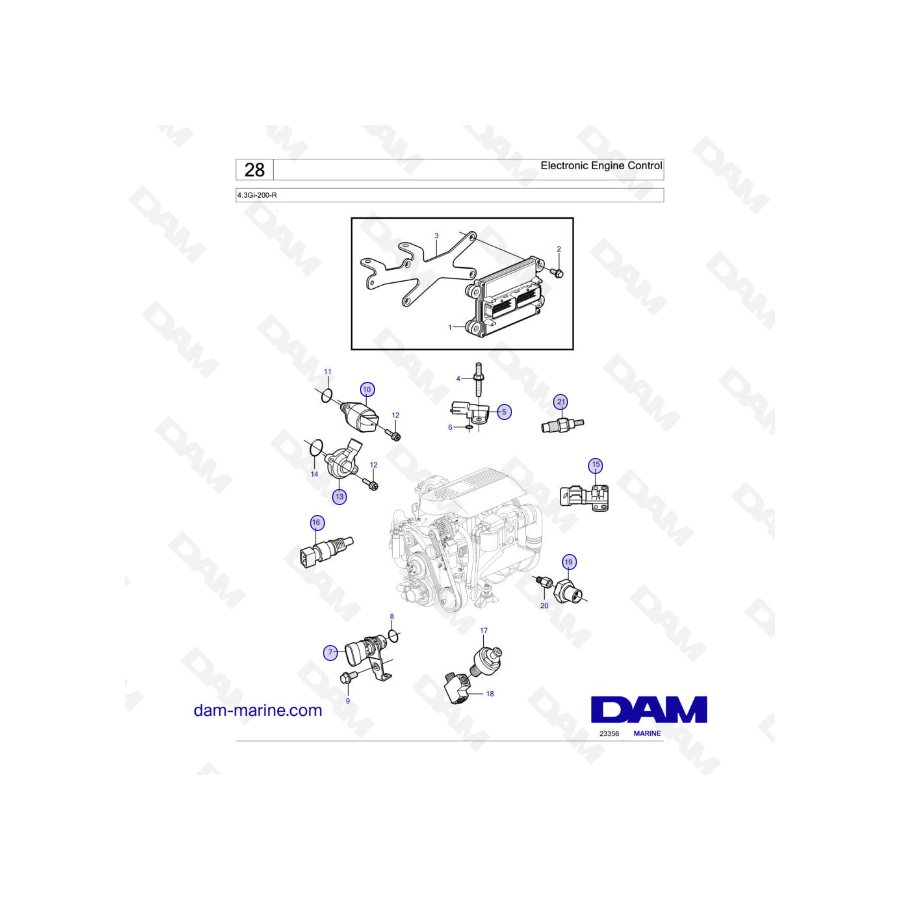 Volvo Penta 4.3L GI - Control electrónico del motor