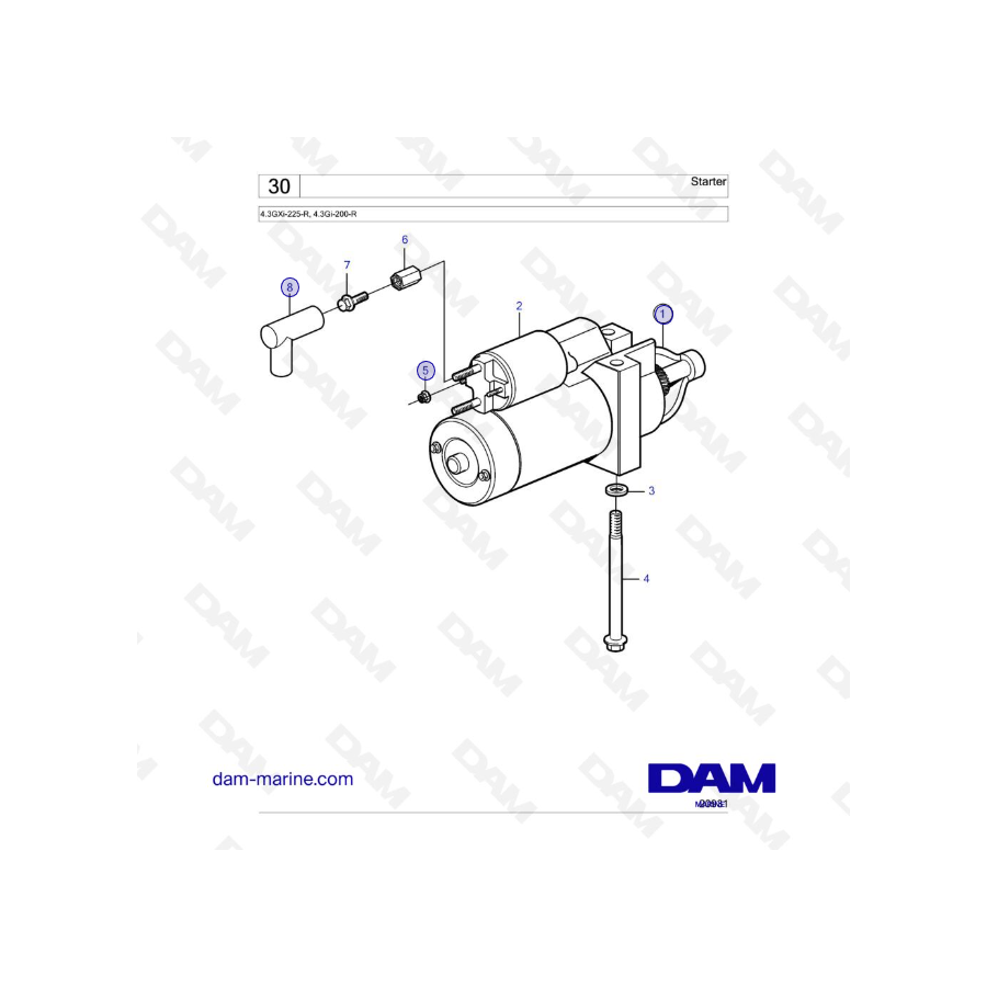 Volvo Penta 4.3L GI - Motor de arranque