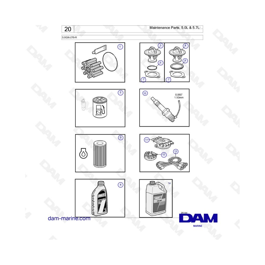 Volvo Penta 5.0L GXI - Maintenance parts