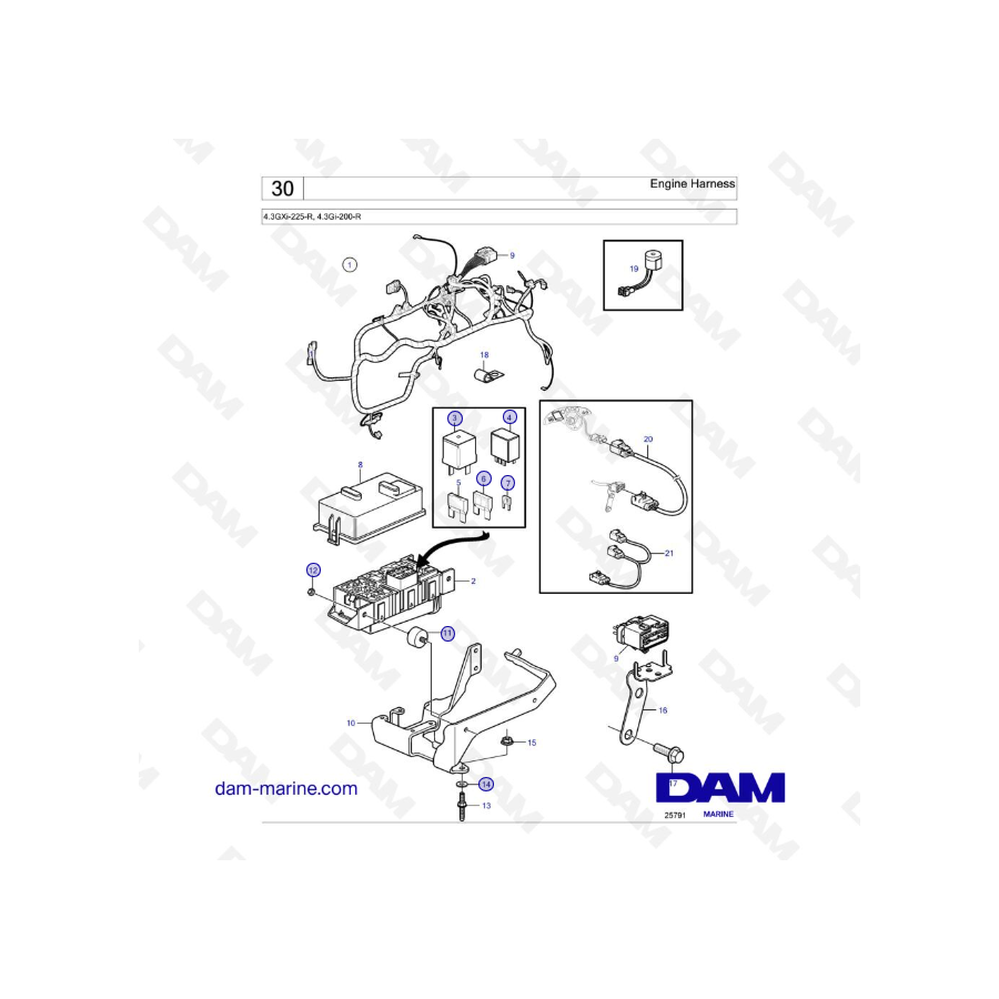 Volvo Penta 4.3L GI - Motor Hamess