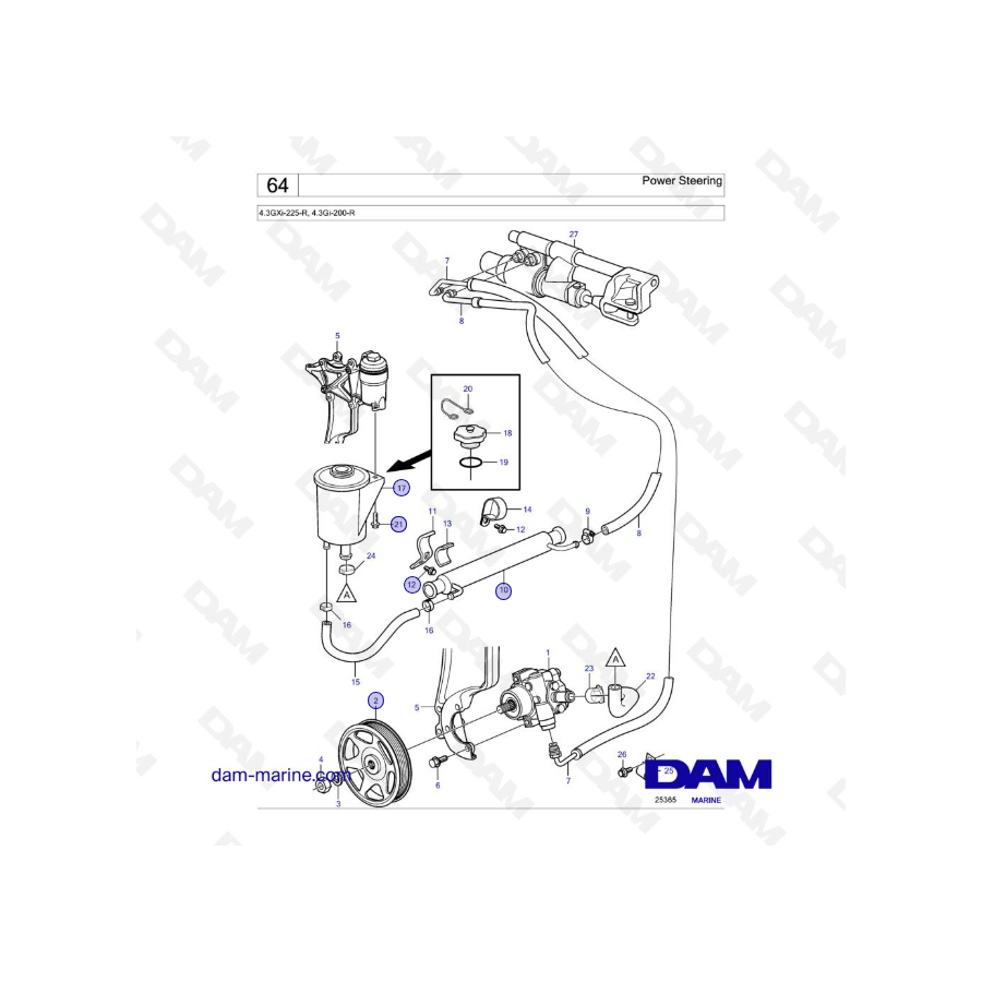 Volvo Penta 4.3L GI - Dirección asistida