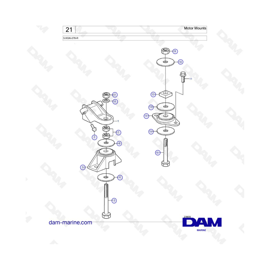 Volvo Penta 5.0L GXI - Motor Mounts