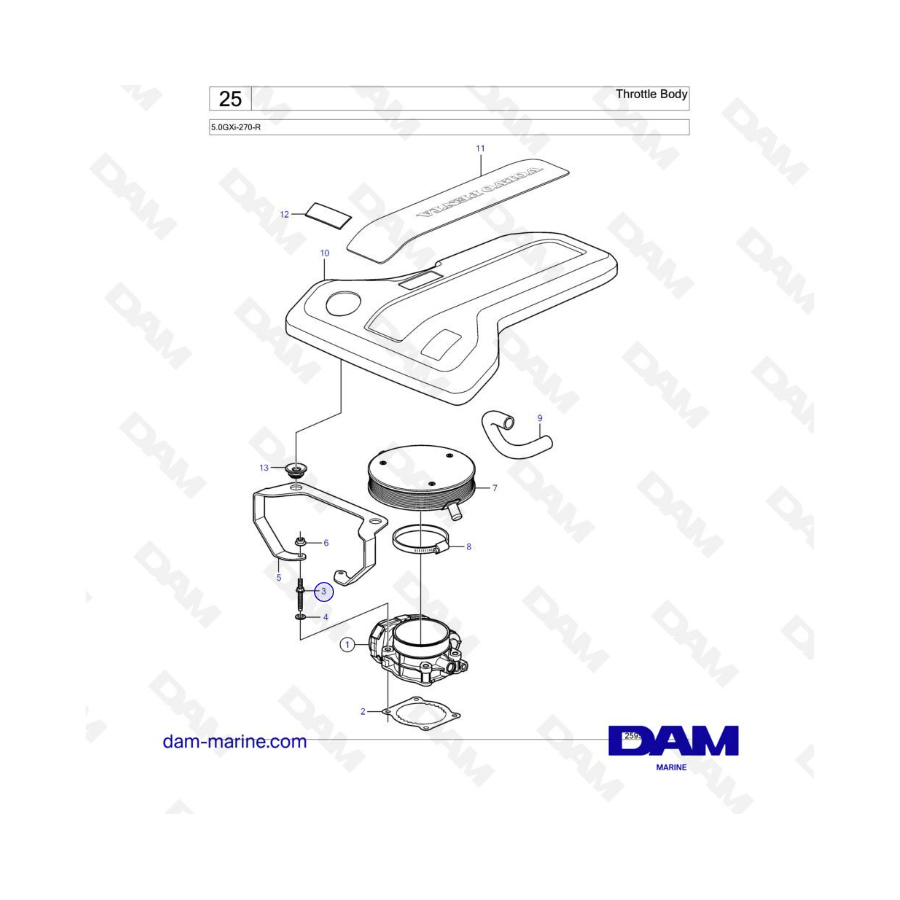 Volvo Penta 5.0L GXI - Cuerpo de mariposa