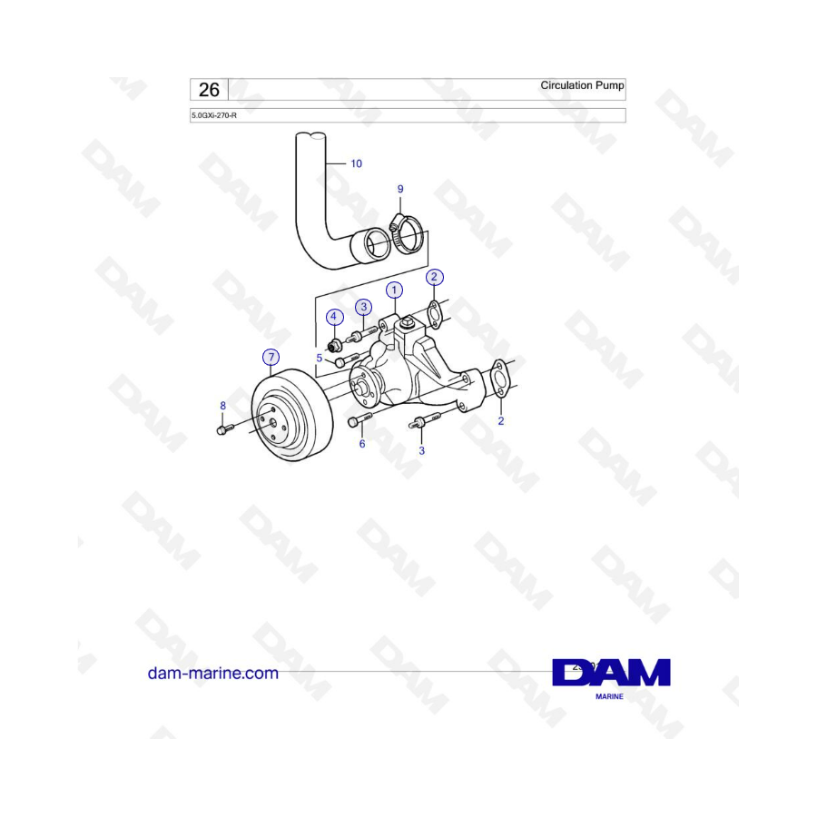 Volvo Penta 5.0L GXI - Bomba de circulación