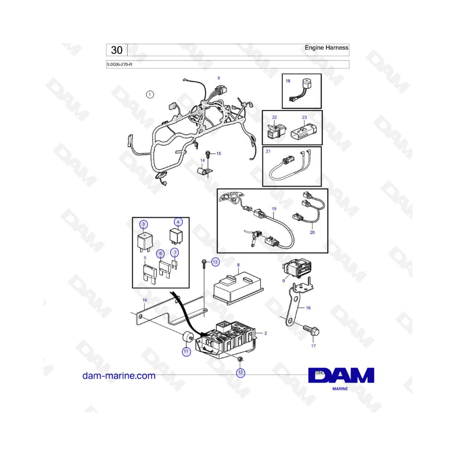 Volvo Penta 5.0L GXI - Engine Harness