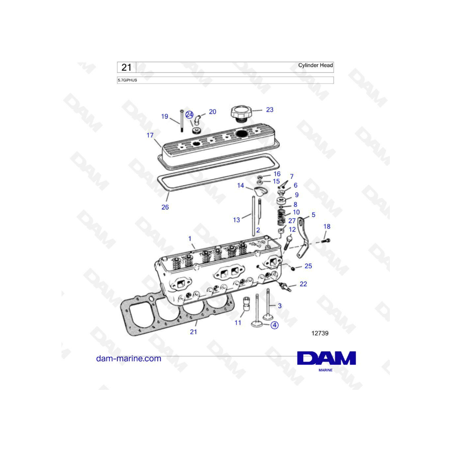 Volvo Penta 5.7L GI - Cylinder head