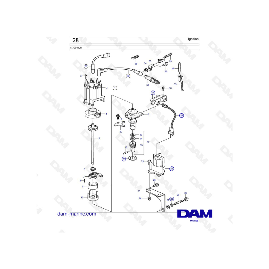 Volvo Penta 5.7L GI - Encendido