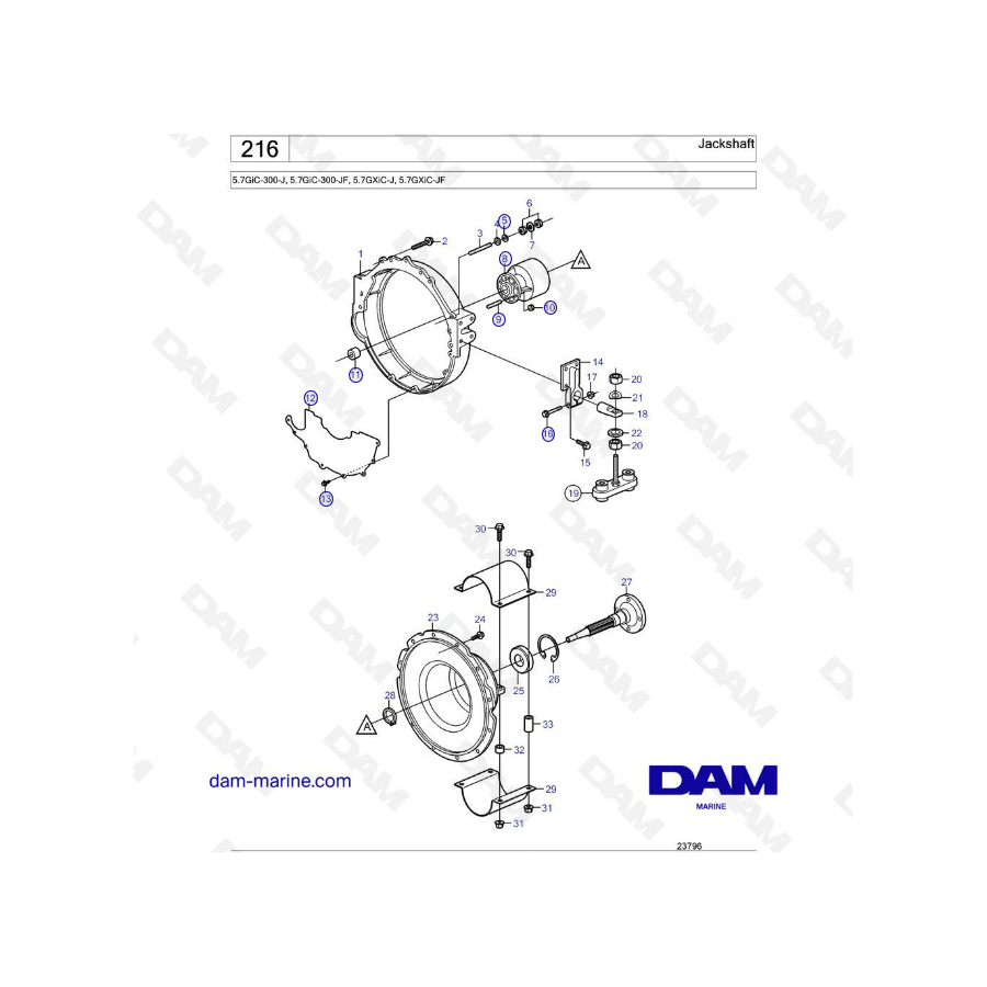 Volvo Penta 5.7L GXI - Eje secundario