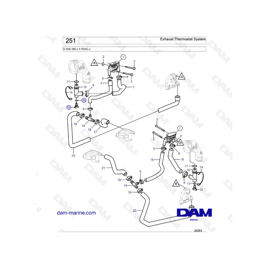 Volvo Penta 5.7L GXI - Exhaust thermostat system