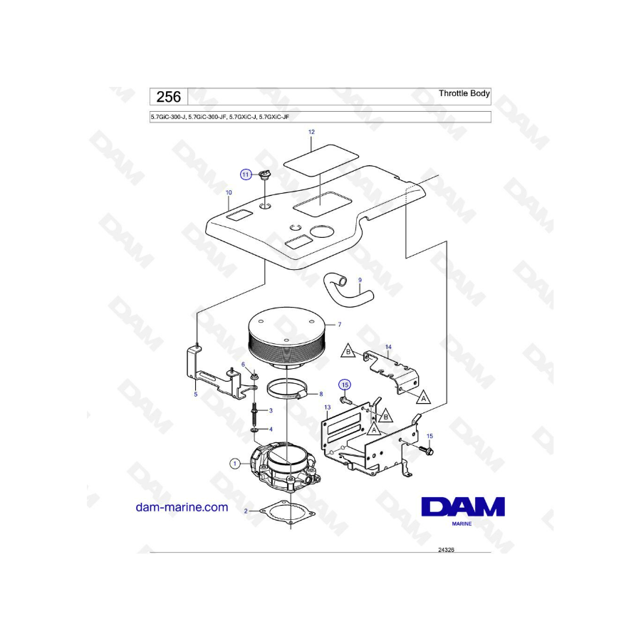 Volvo Penta 5.7L GXI - Throttle body