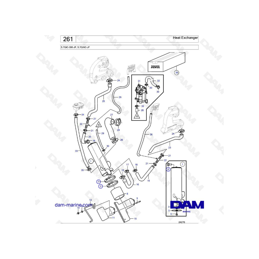 Volvo Penta 5.7L GXI - Heat exchanger