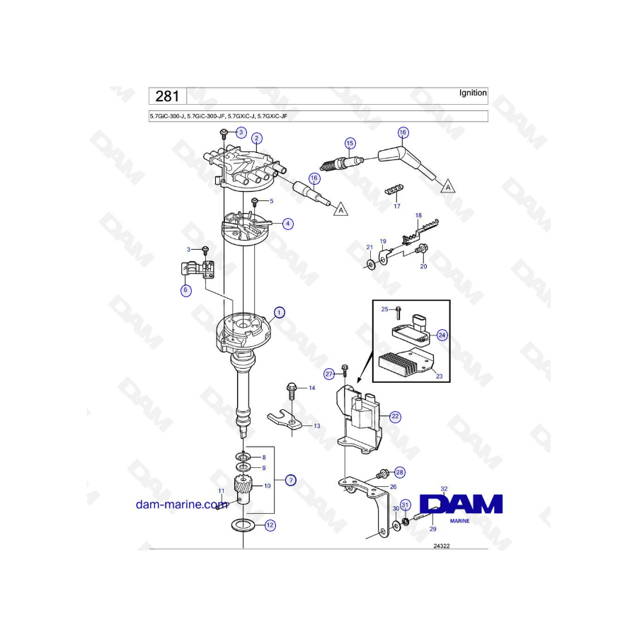 Volvo Penta 5.7L GXI - Encendido