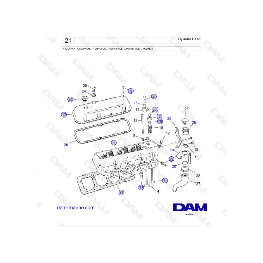 Volvo Penta 7.4L GI - Cylinder Head