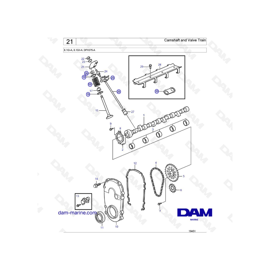 Volvo Penta 8.1L GI - Camshaft and Valve Train