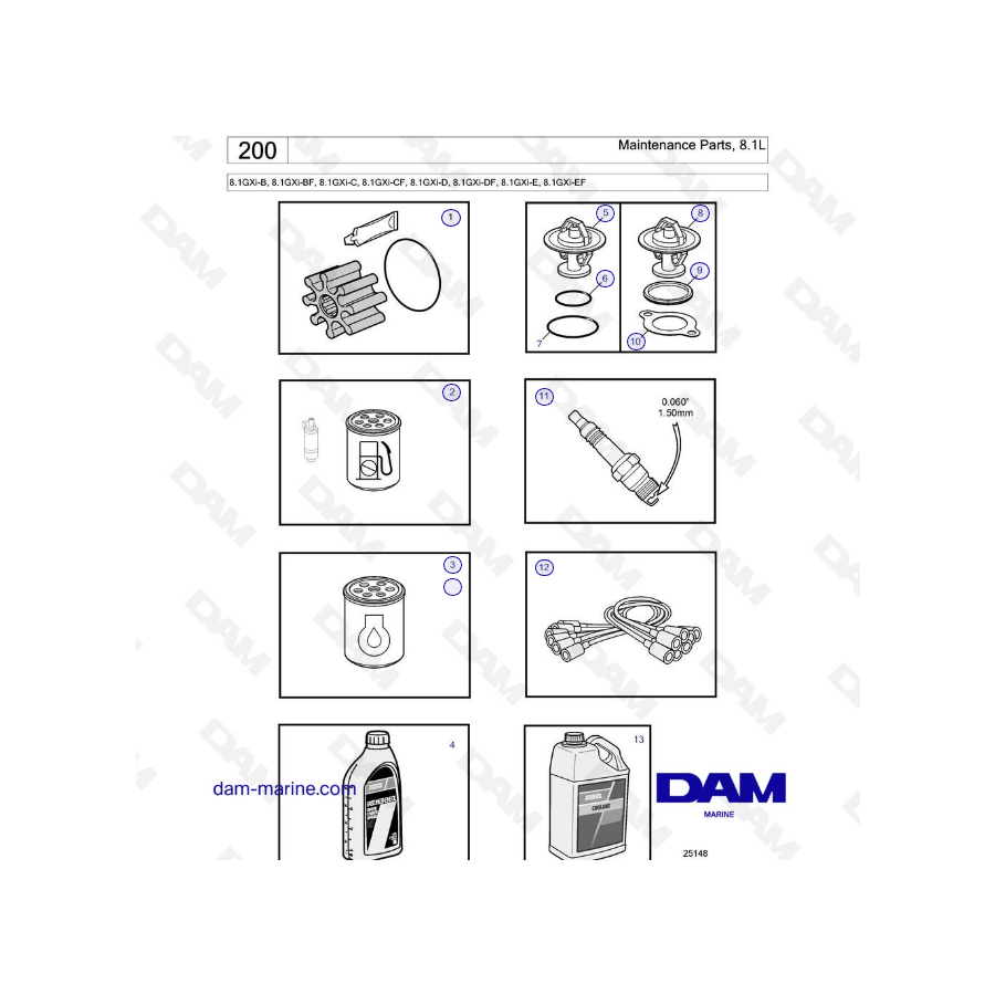 Volvo Penta 8.1L GXI - Maintenance parts