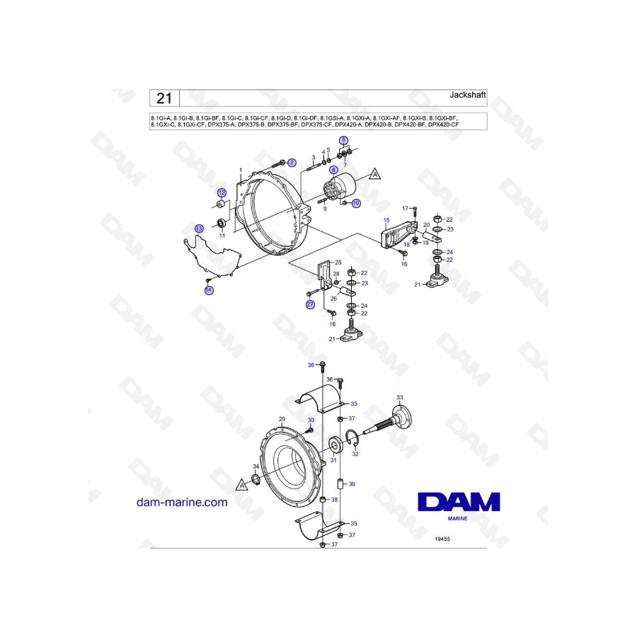 Volvo Penta 8.1L GI - Eje secundario