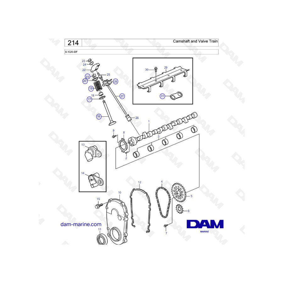 Volvo Penta 8.1L GXI - Camshaft & Valve Train