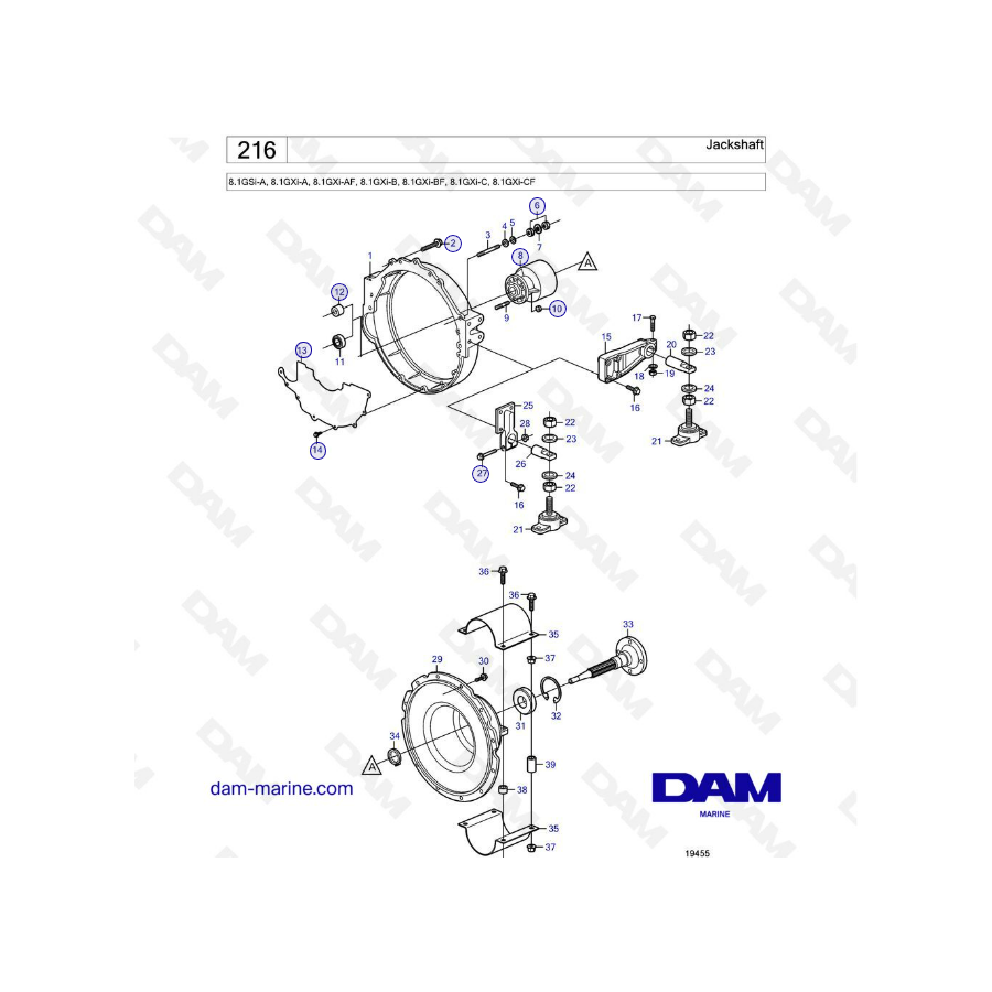 Volvo Penta 8.1L GXI - Eje secundario