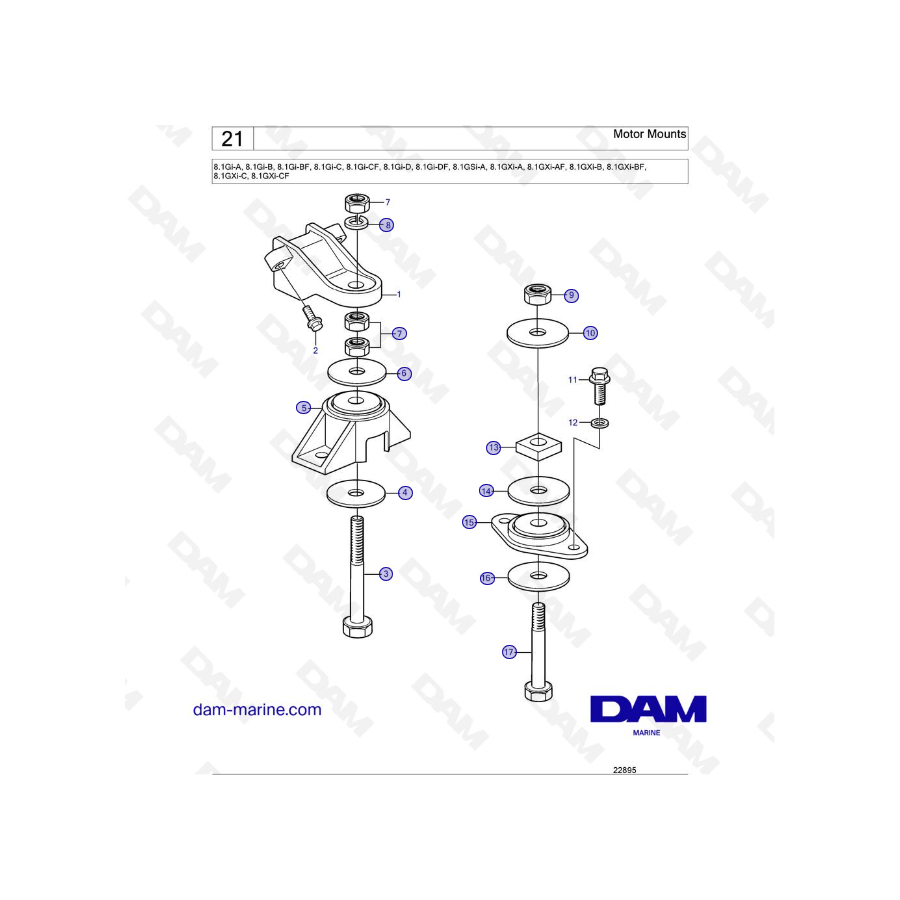 Volvo Penta 8.1L GI - Motor Mounts