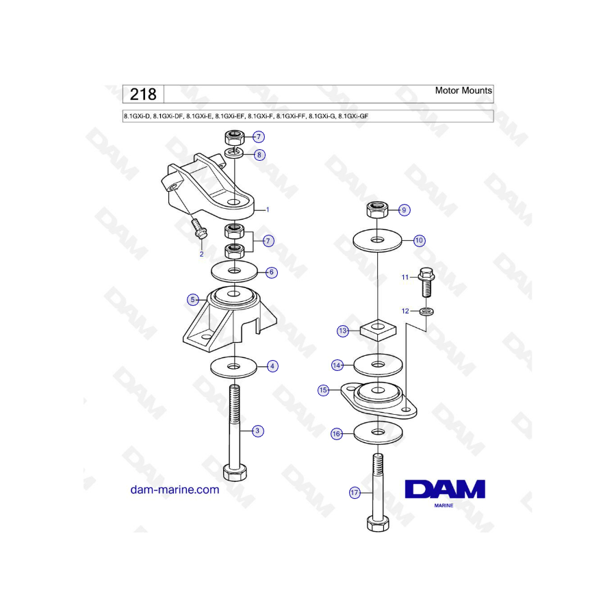 Volvo Penta 8.1L GXI - Motor mounts