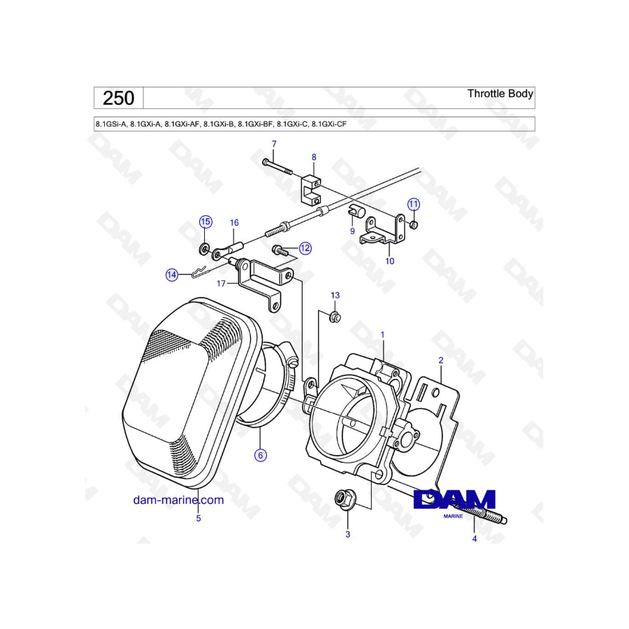 Volvo Penta 8.1L GXI - Cuerpo de mariposa