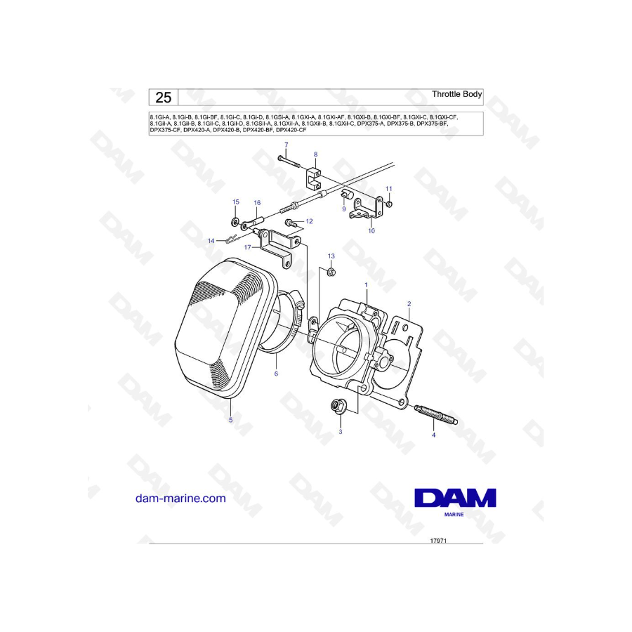 Volvo Penta 8.1L GI - Cuerpo del acelerador