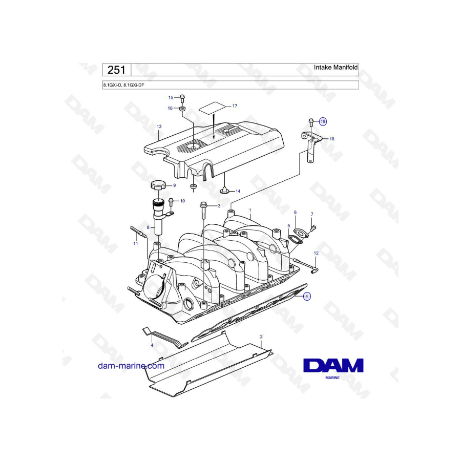 Volvo Penta 8.1L GXI - Colector de admisión