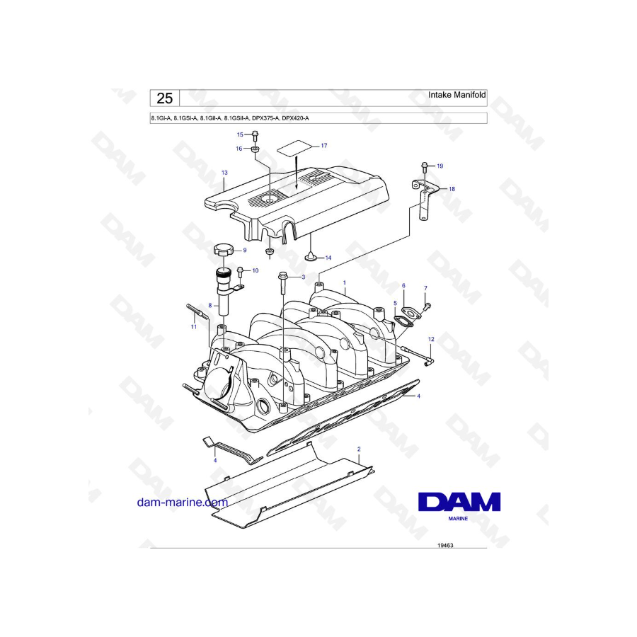 Volvo Penta 8.1L GI - Colector de admisión