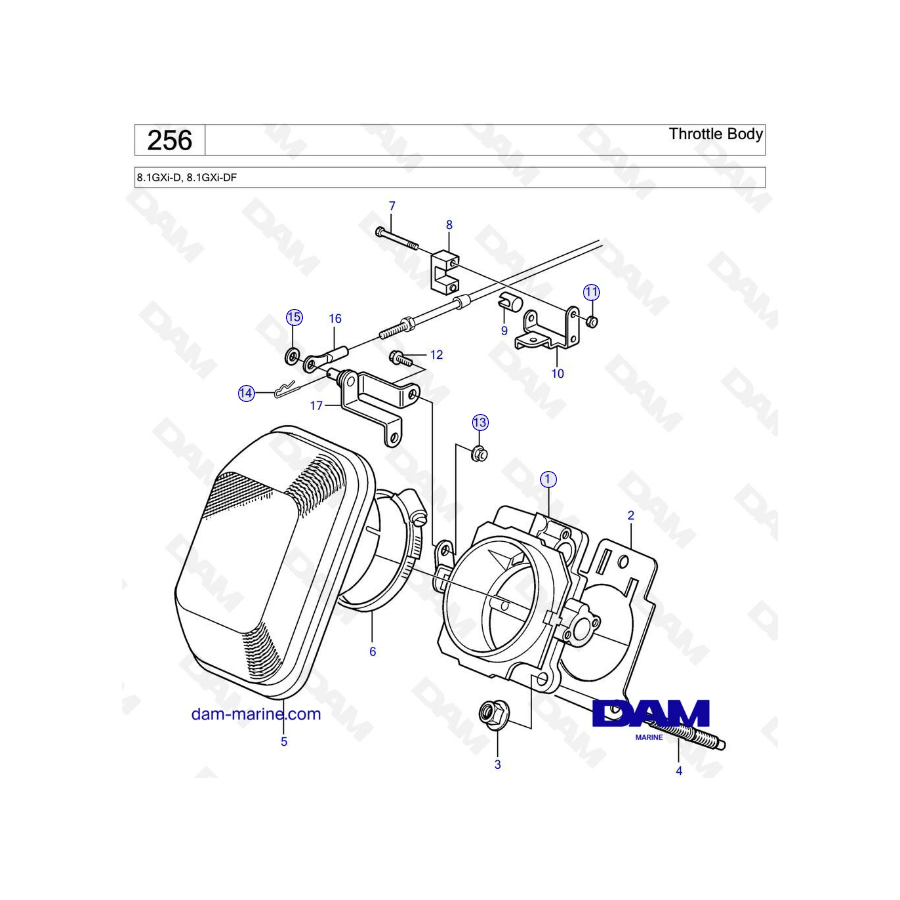 Volvo Penta 8.1L GXI - Cuerpo de mariposa